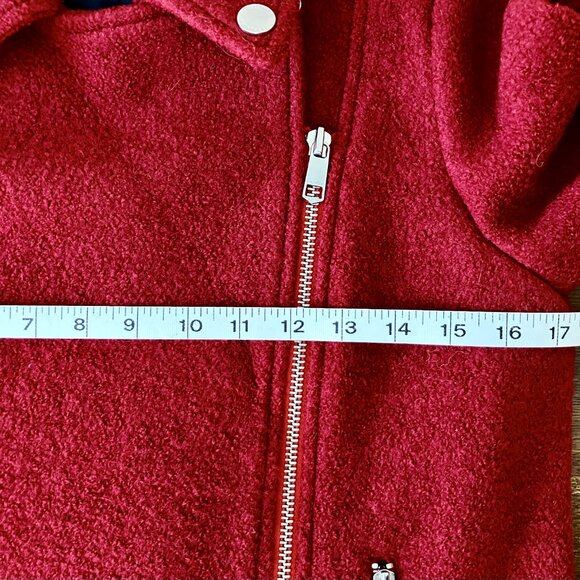 Tommy Hilfiger Red Wool Blend Moto Style Jacket - Size 4 - Picture 9 of 13